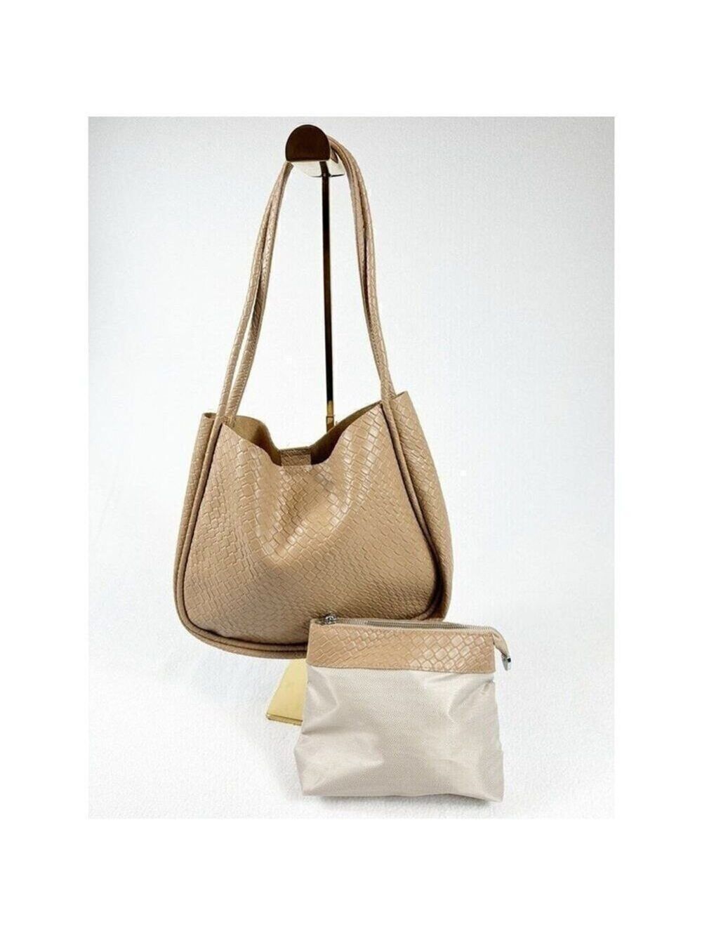 Vintage-Style Tan Woven Shoulder Bag – New Without Tags - Picture 1 of 5